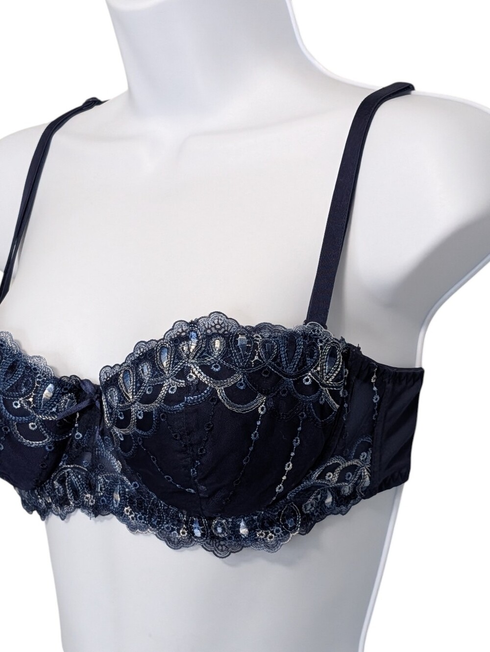 Fredericks Of Hollywood Bra Size 34B Blue Whimsigoth Coquette Regencycore Womens